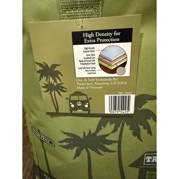 Trader Joe's Insulated Bag Olive Green Large Reusable Tote NEW 8 gal Ships Quick - Picture 5 of 9